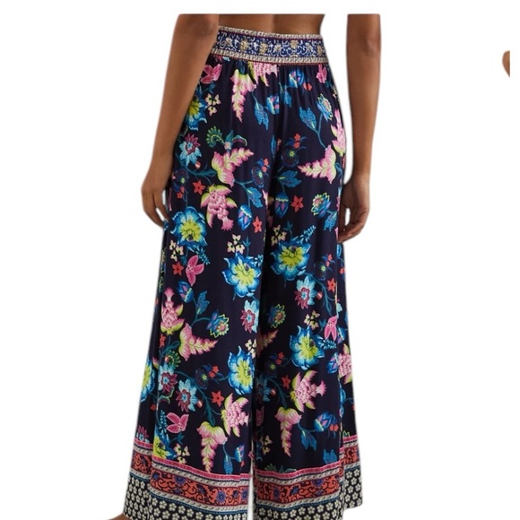 Anthropologie zadie floral sleep wide leg pants lounge pajamas Medium M boho - Picture 3 of 4